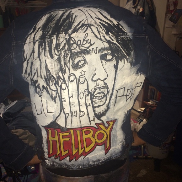 Jackets & Blazers - Hand painted custom lil peep jacket size large